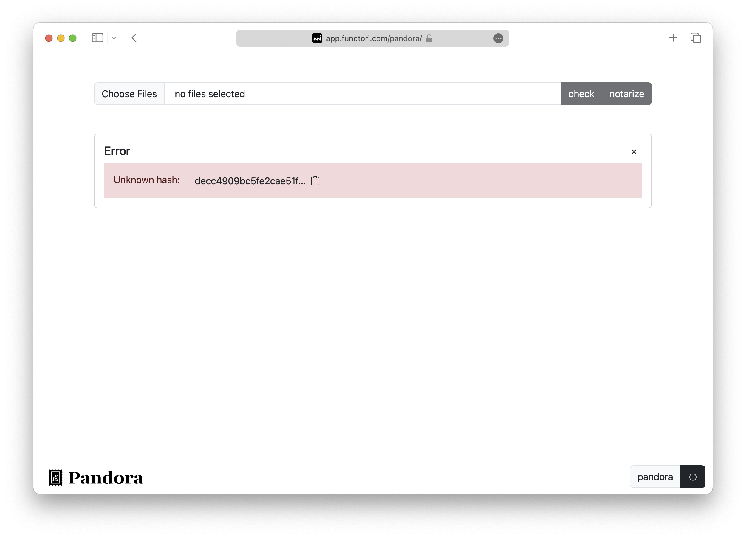 Checking unnotarized
